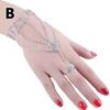 Bracciale di Strass con Anello da Dito Fiocco Corona Maglia Polso Semplice Catena Bracciali Charm da Donna Gioielli Trendy da Donna