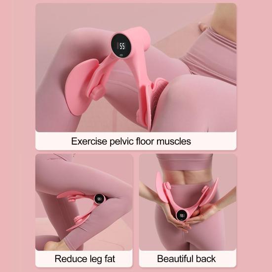 Thigh Master with Counter LCD Display 3 Levels Adjustable Ergonomic Pelvic Floor Muscle Trainer Men Women Inner Thigh Leg Hip Exerciser Toner