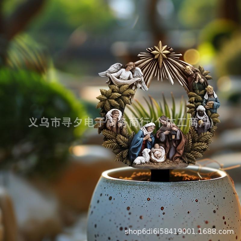 Acrylic Green Nature Muse Meditation Statue Outdoor Lawn Decorative Insert Garden Decorative Props