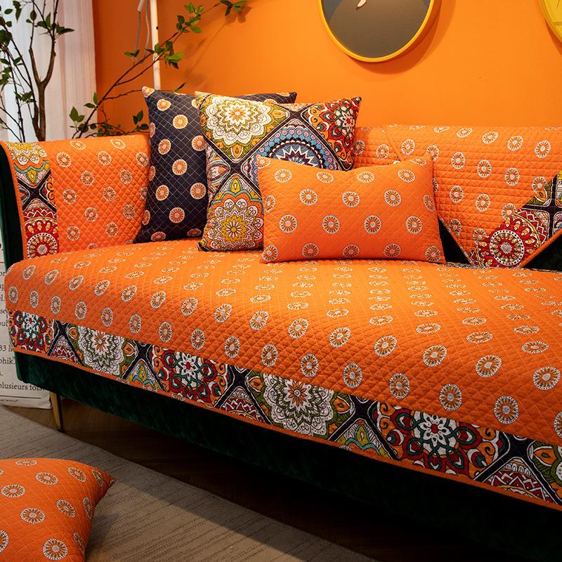 Modernes, rutschfestes Sofakissen aus reiner Baumwolle für vier Jahreszeiten, pastorales Sofatuch aus Baumwollstoff, Sofabezug, Sitzkissen