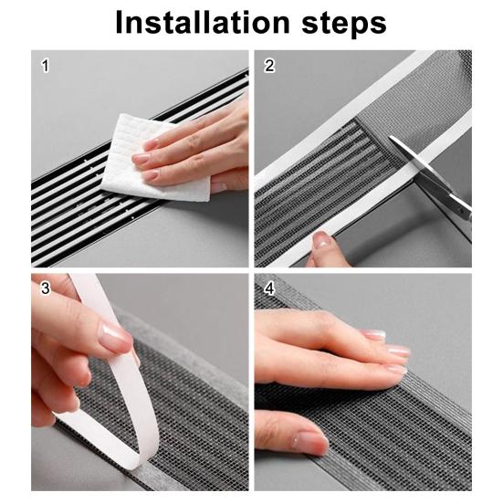 1 Roll Disposable Hair Drain Stickers Waterproof Fiberglass Floor Drain Sticker Mesh Filter Hair