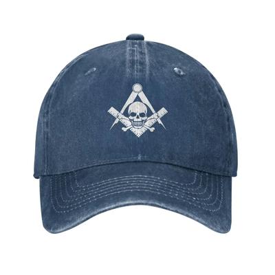 Schedel en Knekels Vierkante Kompas Maçonnieke Vrijmetselaars Petten Casquette Spijkerstof Baseballpet Unisex Herenhoed Dameshoeden