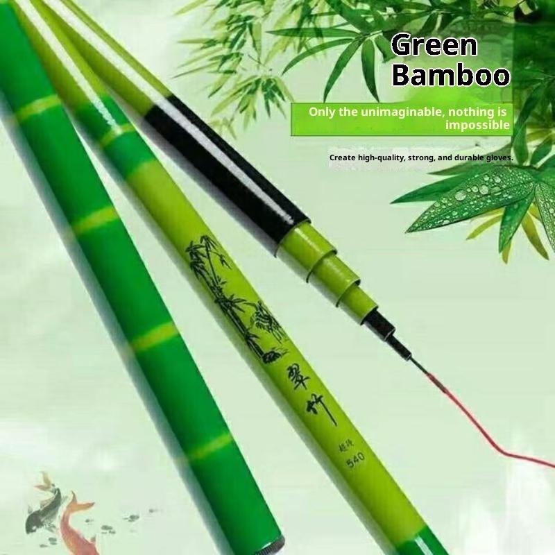 Telescopic Fishing Rod Bamboo Pattern Light Weight High Toughness Anti Corrosion for Sea Freshwater Dual Use
