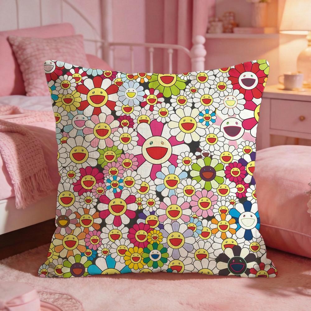 Band T-Takashi Murakami Cushion Cover Premium Comfort Reversible Pillow Cove -Two In One Design For Any Room & Car Interior