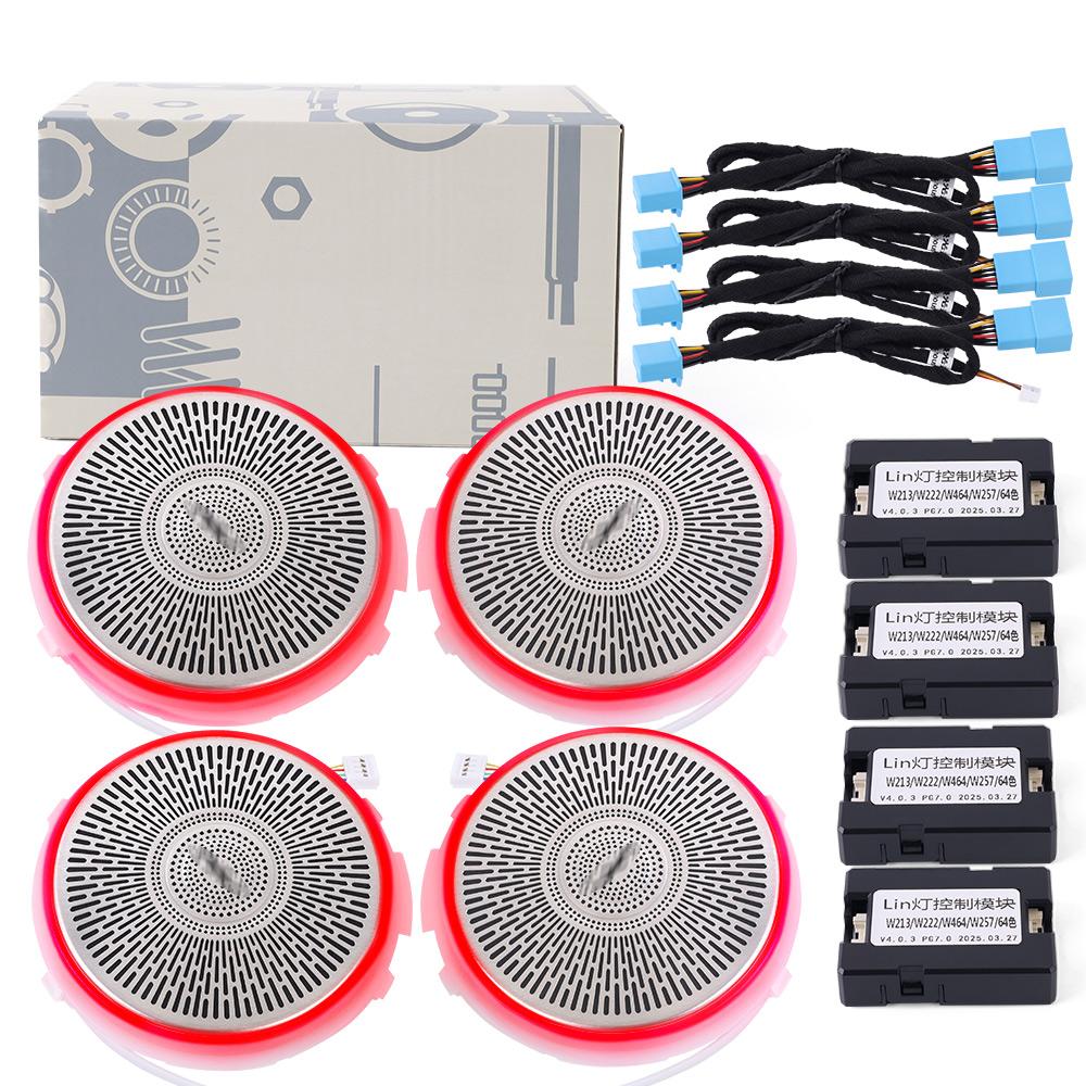 Car Door Horn Decorative Shell Cover Ambient Lights New LED Speaker Cover For Mercedes Benz W213 W205 X253 C-Class/E-Class/GLC