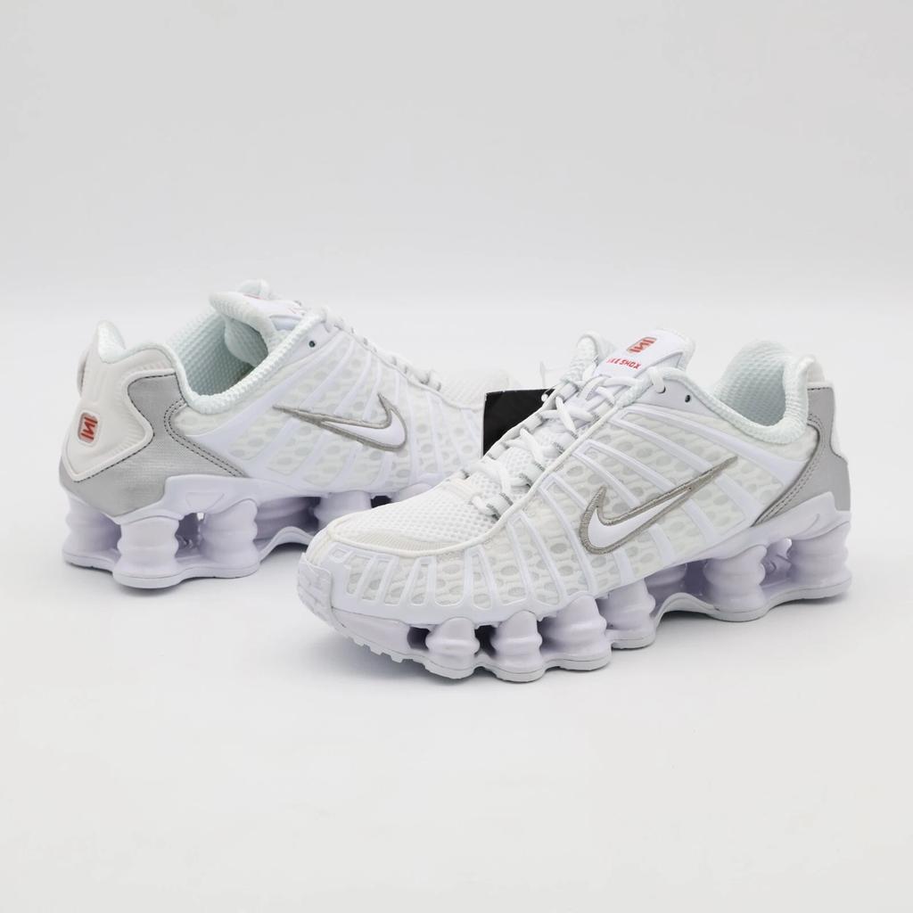AR3566-100 Nike Shox TL White Max Orange Metallic Silver (Women's)
