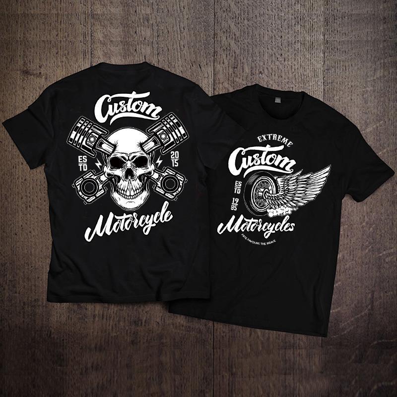 2026 New Biker Rock Skull Vintage Motorcycle Graphic Print High Quality Unisexs and Womens TShirts Crew Neck Loose Short Sleeve