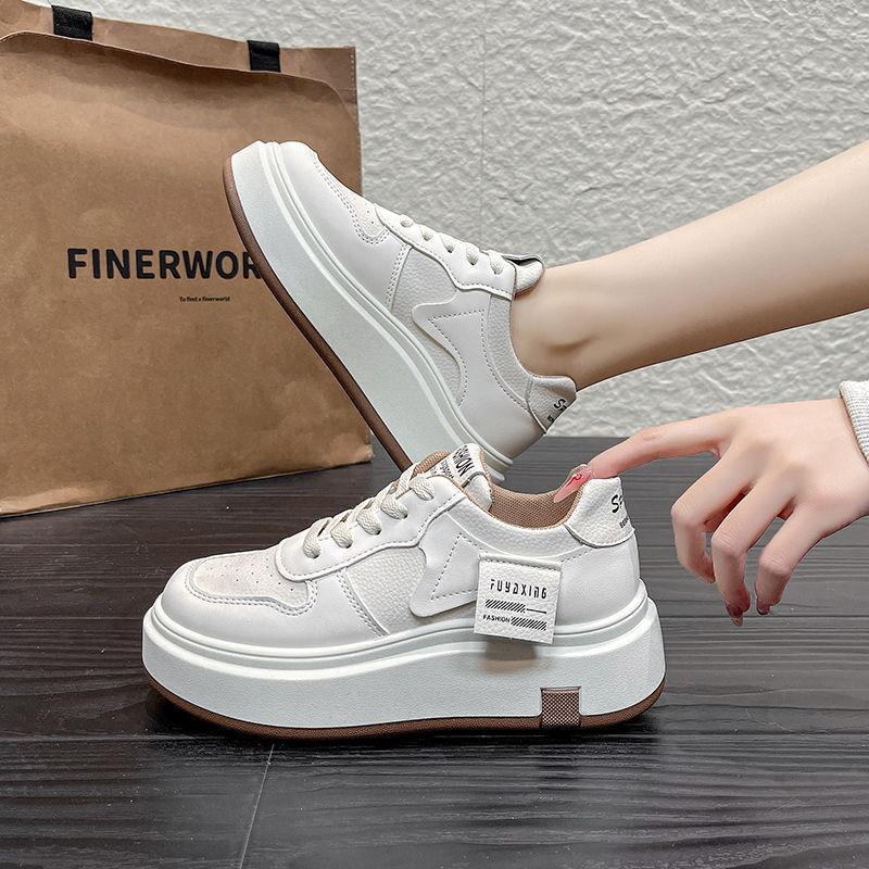 2025 Summer Platform White Shoes Women's New Fashion Versatile Popular Ins Trendy Leisure Sports Board Shoes German Training Shoes