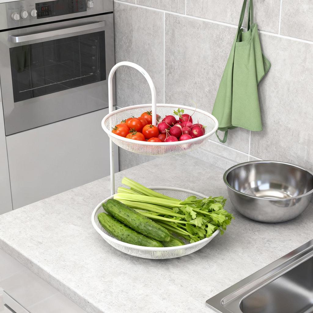 Fruit Basket Organizer Home Decor Wire Fruit Basket Mesh Fruit Bowl Vegetables Basket Bowl for Bread Kitchen Veggie Countertop