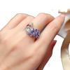 Open Ring Fashion Swiss Topaz Peacock Jewelry Creative Gemstone Adjustable Women Finger Ring