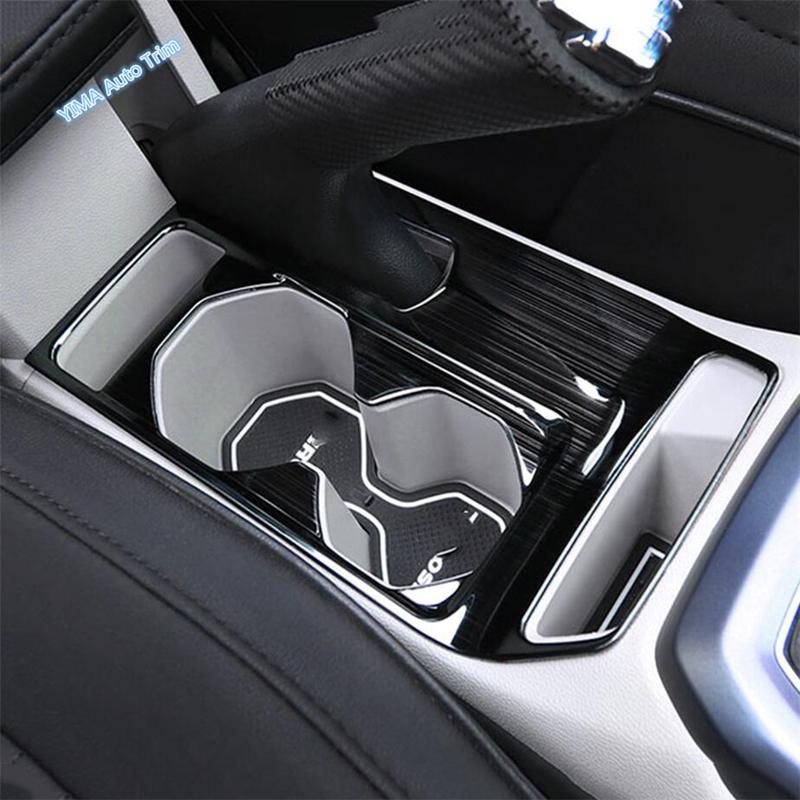 Car Water Cup Gear Shift Panel Decor Cover Trim Stainless Steel Accessories For VW Volkswagen T-Cross