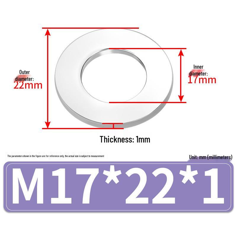 Jin Juntai Thick & Thin Stainless Steel Flat Washer, Round M10-M36