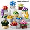 Diamond Particles Potted Succulent Building Blocks Bouquet Creative Simulation Holiday Gifts Children Adult Educational Toys