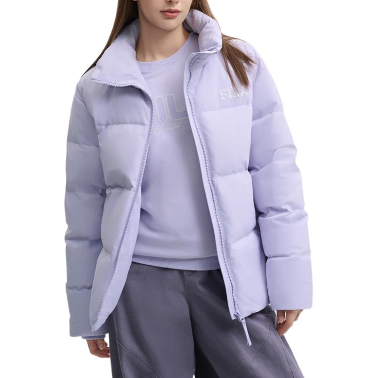 FILA Fleece Lined Full Zip Stand Collar Warm Water Resistant Stain Resistant Commuter Business Long Sleeve Puffer Jacket F51M449904F-PR