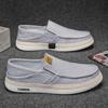 Tênis Masculino de Lona Slip-On Respirável - Tênis Casuais Confortáveis de Malha de Seda de Gelo para Primavera e Outono