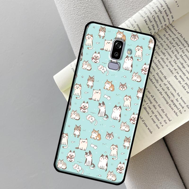 Cute Kawaii Cat Case For Samsung Galaxy J4 J6 Plus A6 A7 A8 A9 J8 2018 A3 A5 J1 2016 J3 J5 J7 2017 Cover