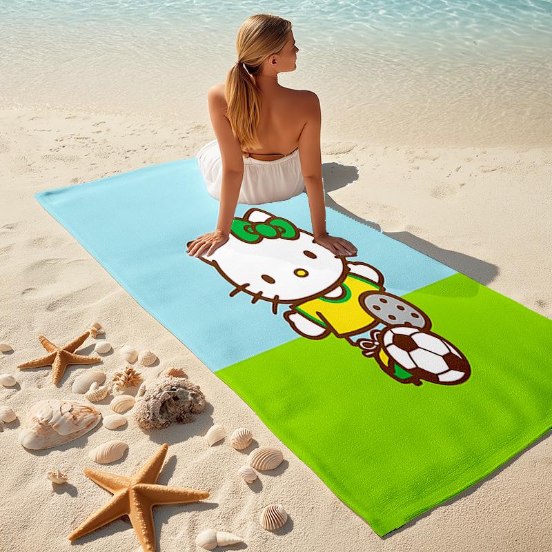 1pc Kitty Soccer Cartoon Quick Dry Microfiber Bath Towel for Swimming Surfing Camping Unisex Holiday. SJT7201132