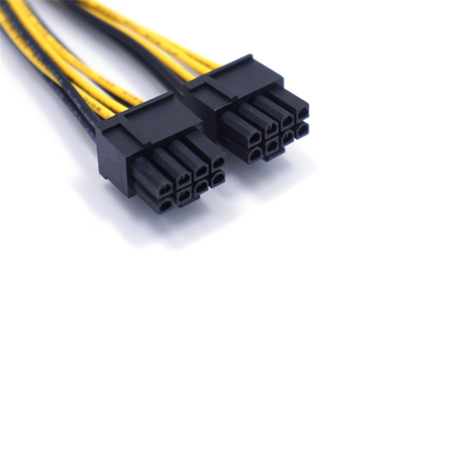 10Pcs 8 Pin to Dual 6 pin+2 pin Male PCI-E PCIE GPU Power Cable Splitter Adapter