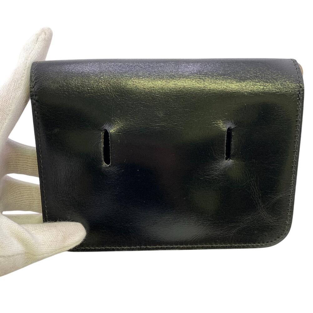 HERMES body bag Sheep leather Pochette black Sheep leather unisex Used