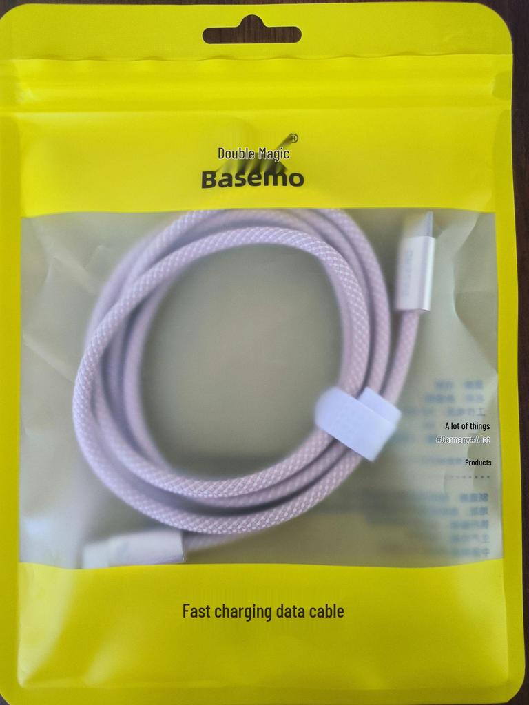 240W Type-C Super Fast Charging Data Cable - Desert Gold, Braided Zinc Alloy Interface.