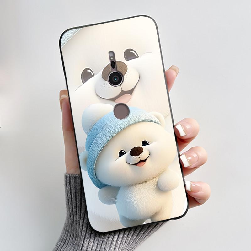 Case For sony Xperia XZ2 XZ3 Black Silicone Soft TPU Phone Case sony XZ2 XZ3 Luxury Cute Love Rabbit Funny Protective Back Cover