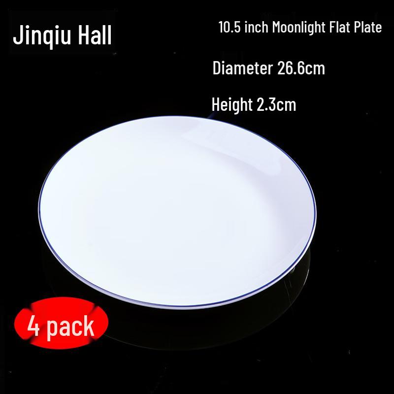Jingdezhen Bone China 10.5-inch Flat Dinner Plates Set