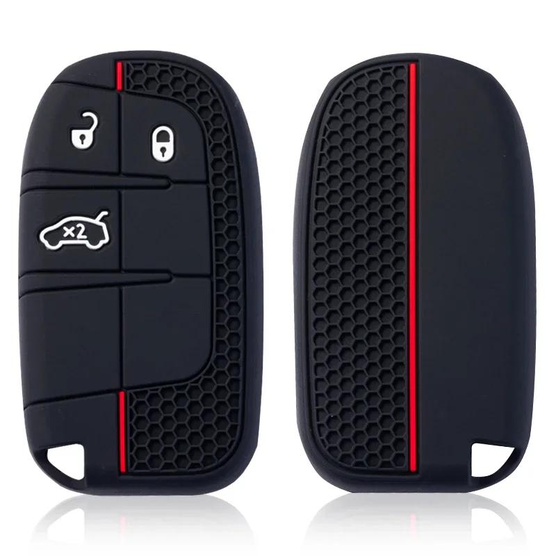 Silicone Car Key Cover Case For Fiat Dodge Ram Charger Journey Durango Jeep Grand Cherokee Chrysler Keyless Fob Shell Holder
