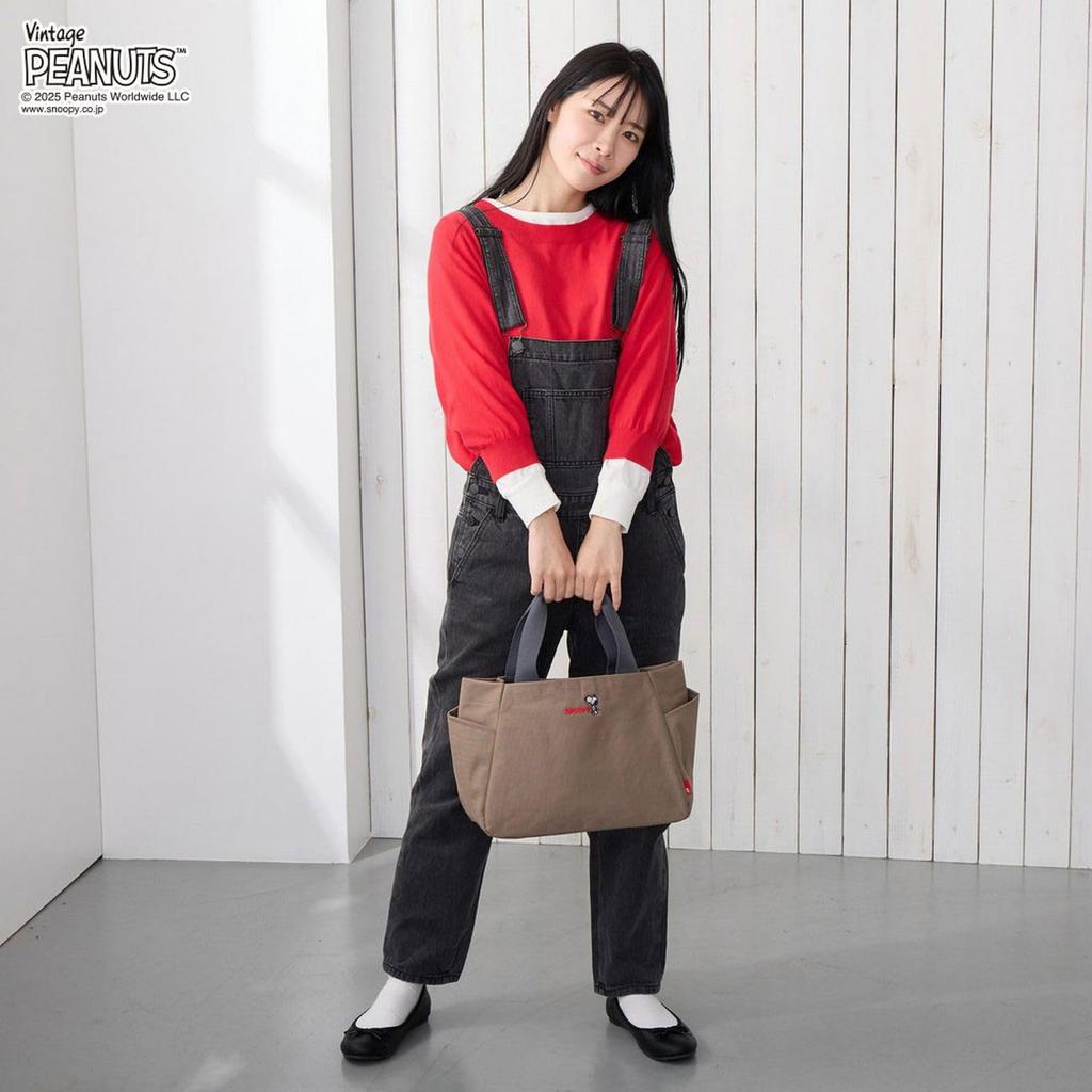 Rootote Snoopy Small Tote Bag with Dividers, IP.Deli.Paruti.Peanuts-RTG 0694 (01 Ivory)