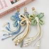 Pastoral Style Creative Colorful Hand-Woven Flower Tassels Keychain Creative Backpack Decoration Good Gift For Women Girls