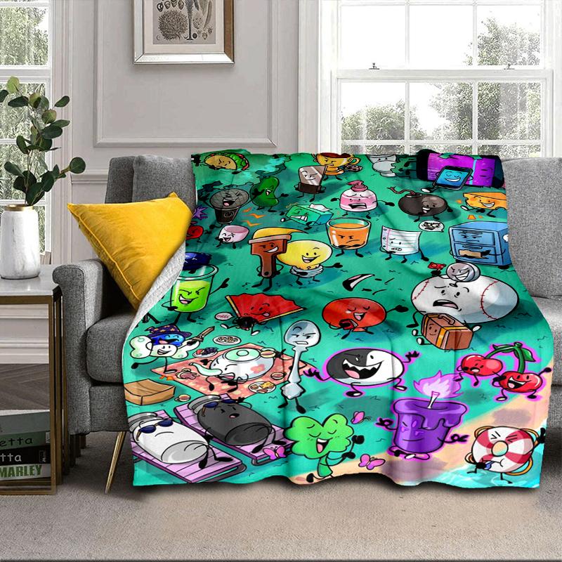 Colorful Dream Island Collage Blanket Flannel Blanket for bed, sofa, Camping, Hiking, Picnic Essentials, gift for family Fan gifts