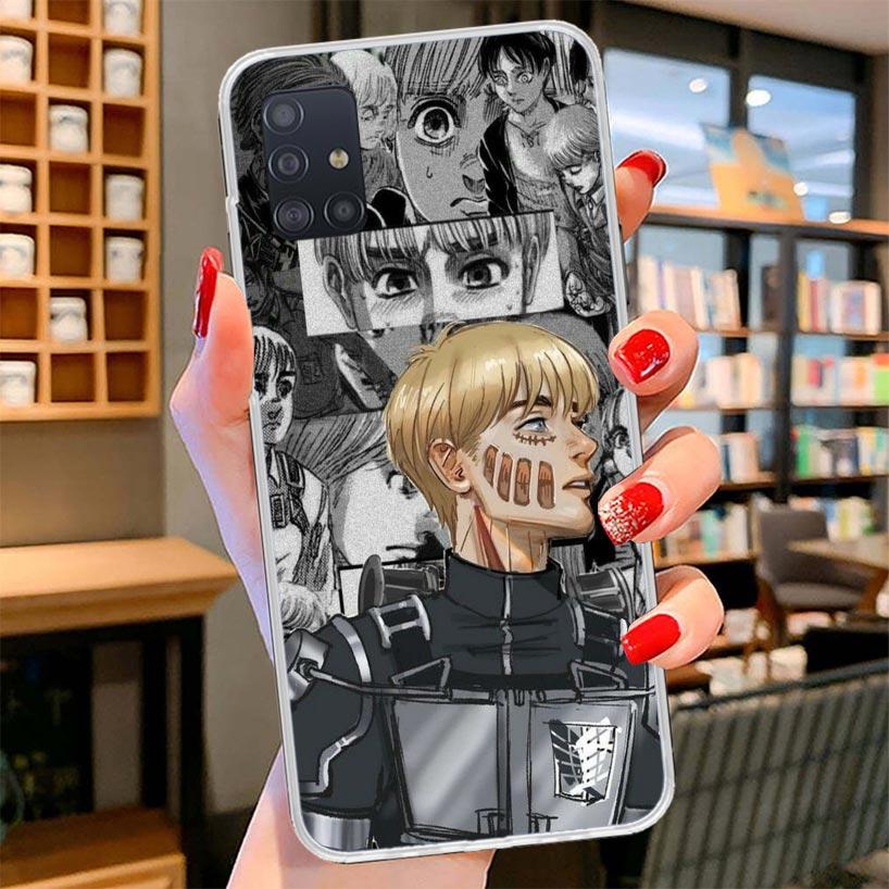 Attack Anime Cover Phone Case For Samsung Galaxy A12 A22 A32 A52 A72 A02S Phone Case Note 20 Ultra 10 S10 Plus A51 A71 A50S A20S