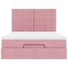 Ottoman Bed with Mattress Pink 140x190 cm Velvet