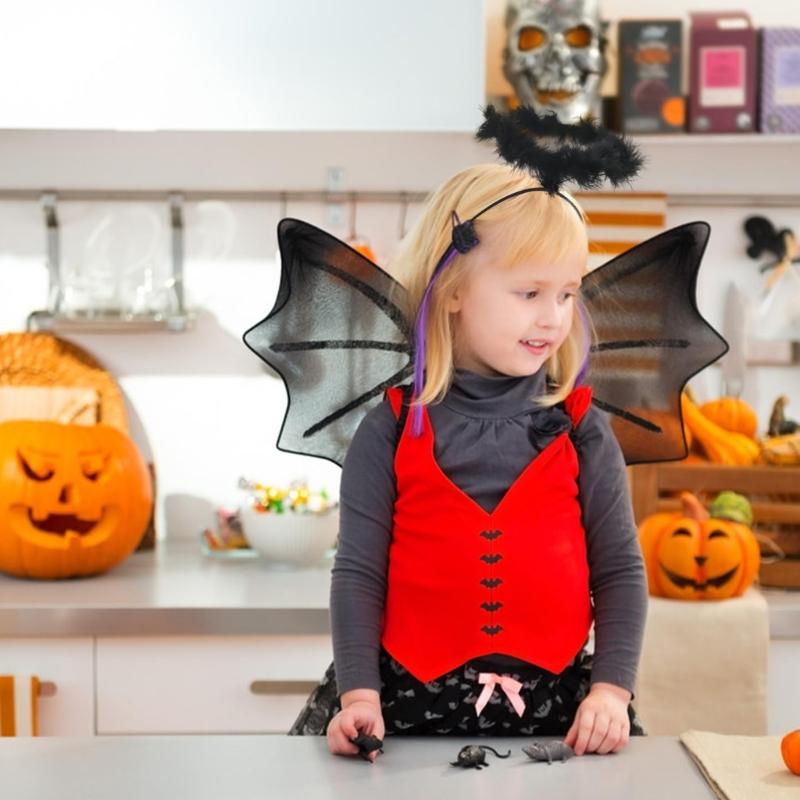 Cartoon Angel Cool Devil Headband Feather Hair Hoop Stage Hairbands