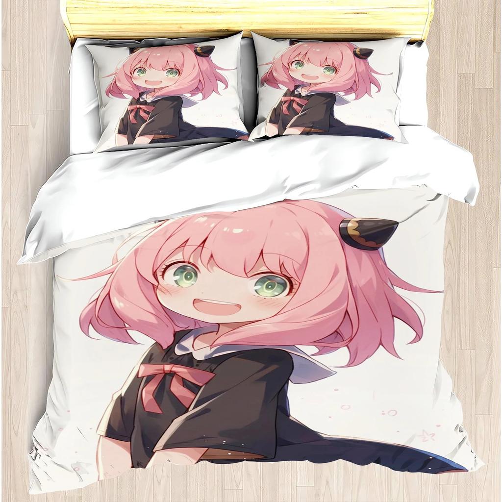 Duvet Cover Set Aniyah Anime Modern Printed Home Children Animation Spy Decoration Sets, 3 Pcs