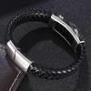 Classic Black Leather Scorpion Bracelet with Stainless Steel Magnetic Buckle