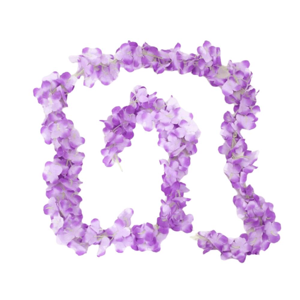 Green Leaves Artificial Wisteria Silk Flower Hanging Garland Hanging Silk Orchid  Wall Decoration