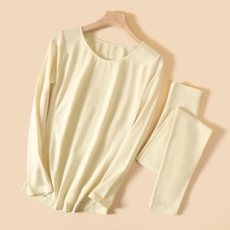 "Women's Seamless Cashmere Protein Thermal Underwear Set: Slim Fit, Body-Shaping for Autumn & Winter"