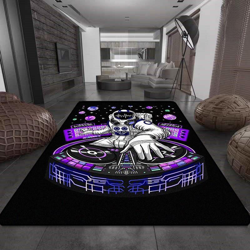 

Психоделічний космічний астронавт Мистецький візерунок Килим Веселий мультфільм Прикраса кімнати Килим Підлітковий дім Вітальня Килимок для спальні Килимок 120cm x 160cm