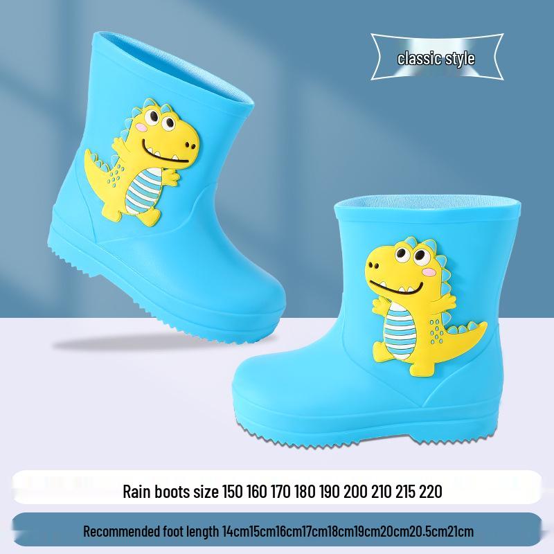 Kids' Non-slip Waterproof Cartoon Rain Boots with Drawstring