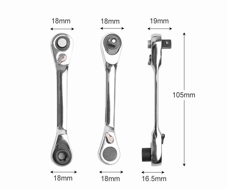 New Bi-Directional Mini Ratchet Wrench: 2-in-1 Socket & Screwdriver Handle