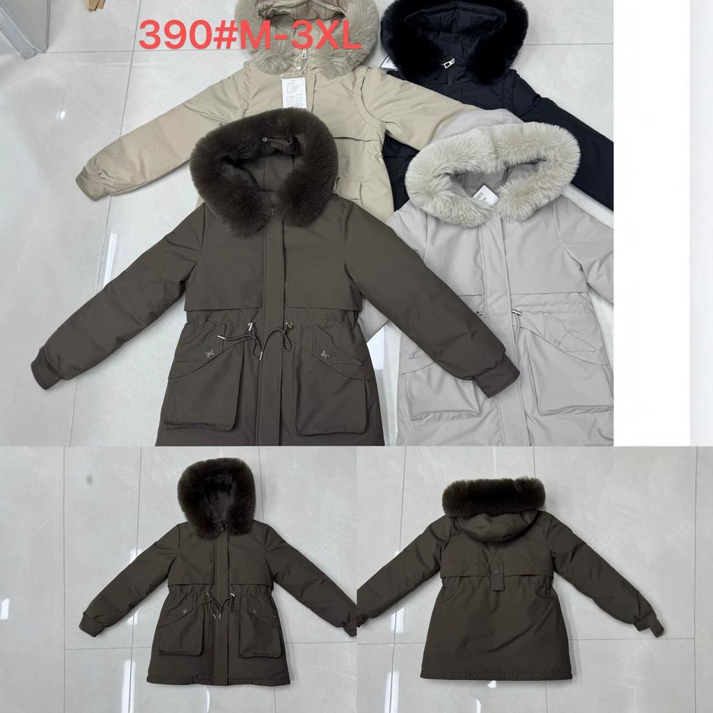 European and American new top pie overcomes waist and plush collar pocket women's coat