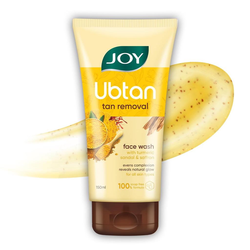 Joy Ubtan Tan Removal Face Wash 150ml Pack of 1 | Brightening, Exfoliating & Hydrating Skin Care for Natural Glow