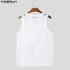 INCERUN Summer Men Sleeveless Hollow Out Mesh Sheer Casual Tank Tops