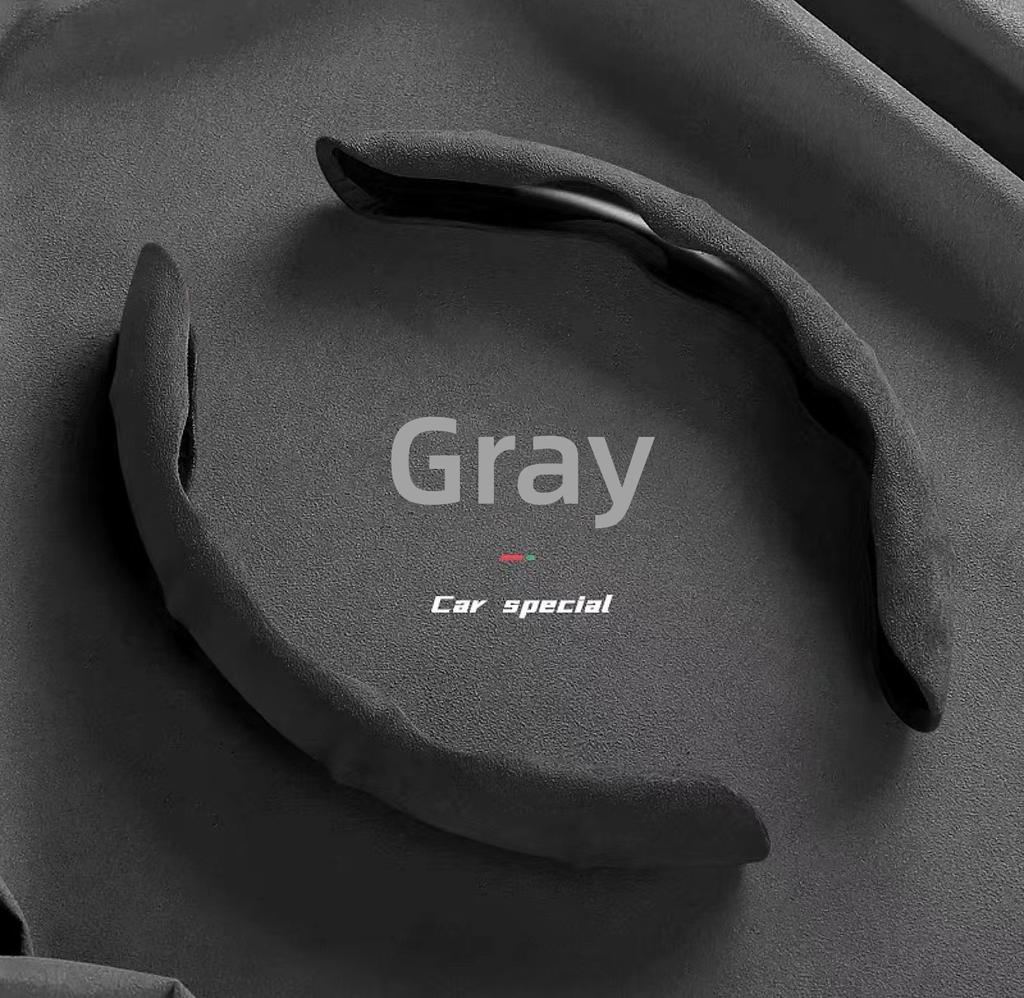 Suede Leather Steering Wheel Cover 38cm Car Steer Wheel Protector Textured Anti Slip Sweatproof Universal Decoration Accessories