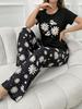 Homewear Daisy Printed Short Sleeve Trousers Four Seasons Comfort Suit Women