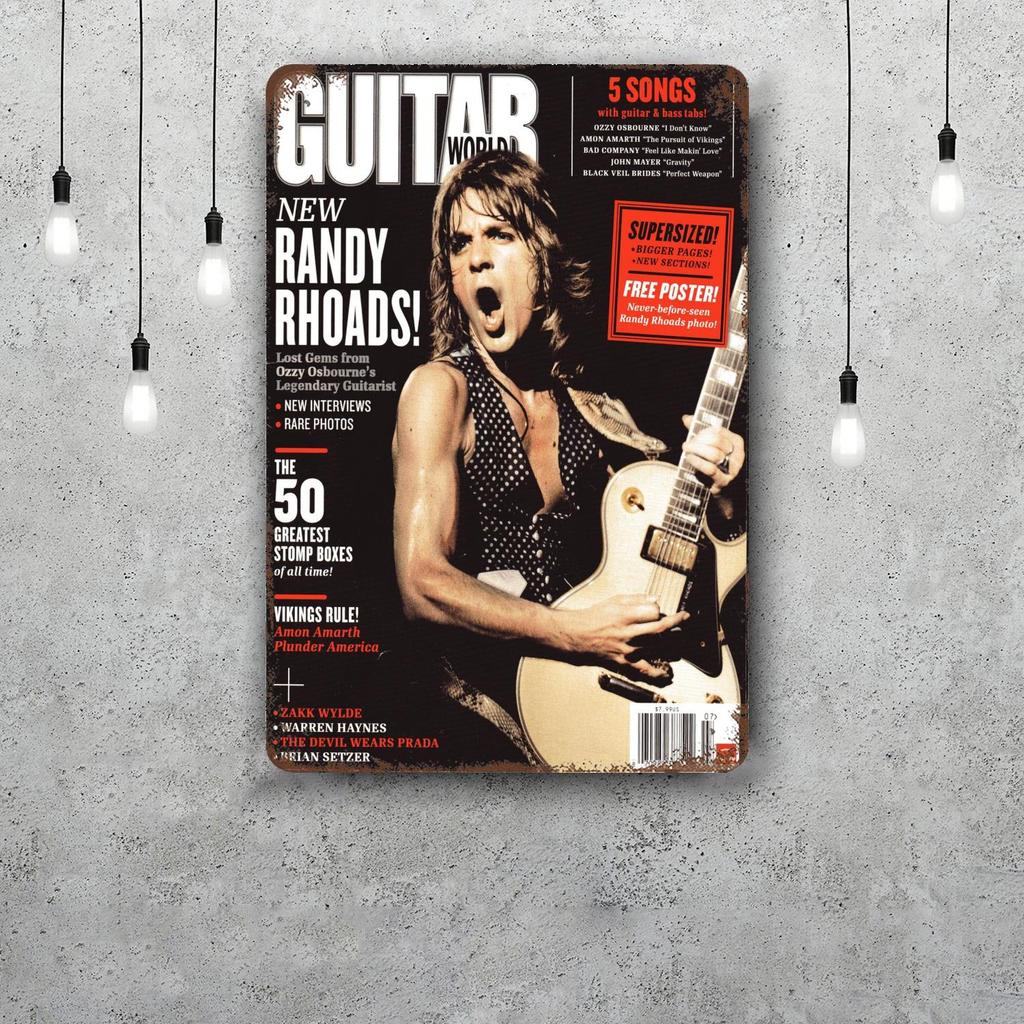 Randy Rhoads Retro Vintage Tin Sign Poster Decorative Plaque Metal Plate Wall Decor