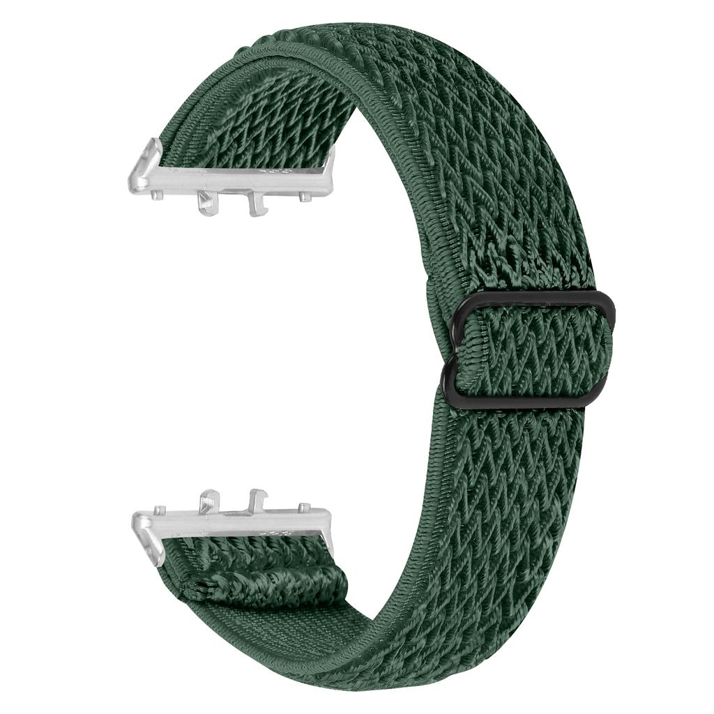 For Honor Watch X5 Watch Band Wave Pattern Nylon Woven Strap with Silver Connector