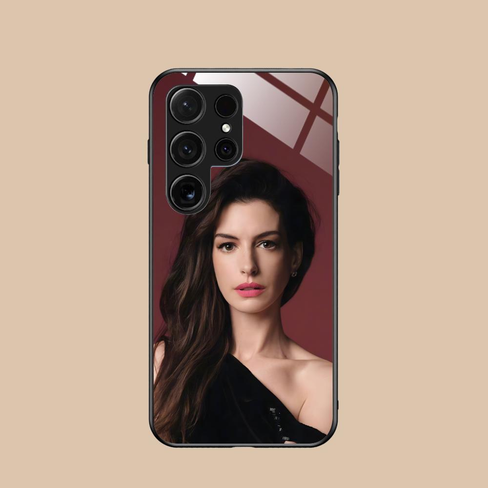 Anne Hathaway Mobile Phone Case for Samsung Galaxy S26 S25 S24 S23 S22 S21 S20 Note20 Plus FE Ultra Glass Colorful Cover Pretty