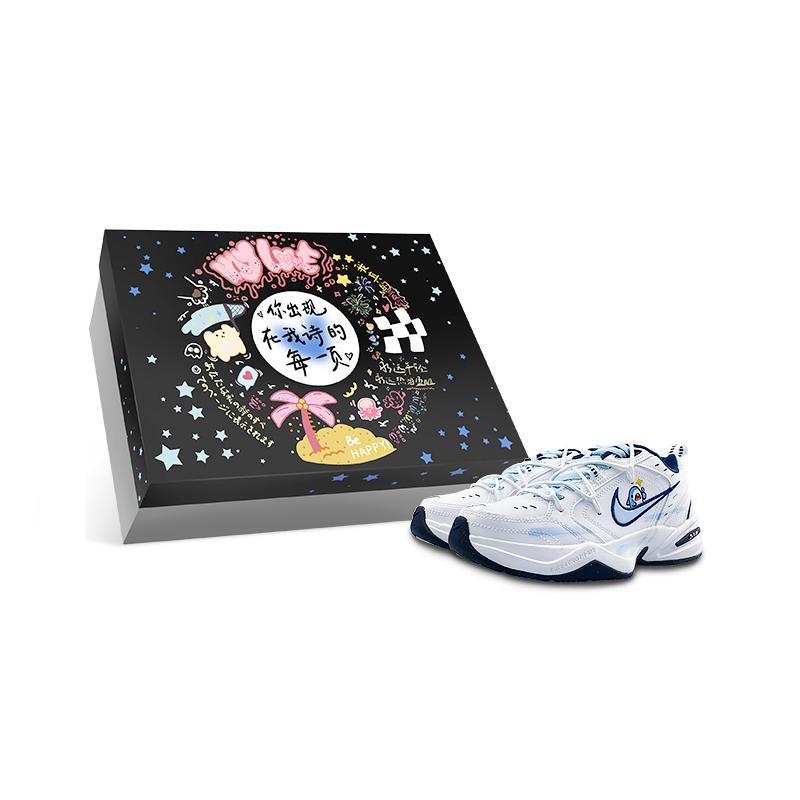 

Nike Air Monarch 4 Low top Chunky Sneakers Unisex White Blue 415445-102(Team47-M4BOX) 38.5