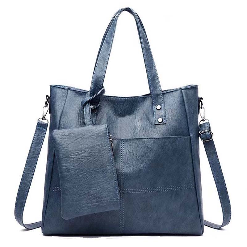 Two-piece Mother and Child Soft Leather Single Shoulder Bag Women's Tote Bag Crossbody Bag Large Capacity Shopping Bag
